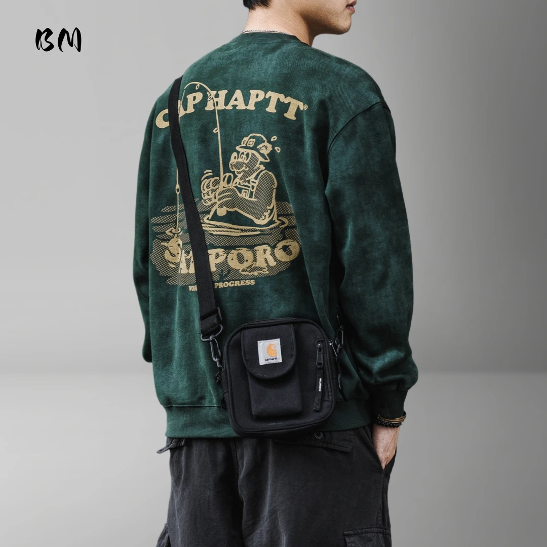 

Мужская американская уличная одежда, хлопковая толстовка с принтом, пуловер большого размера с длинными рукавами, повседневные весенне-осенние топы больших размеров, модные мужские