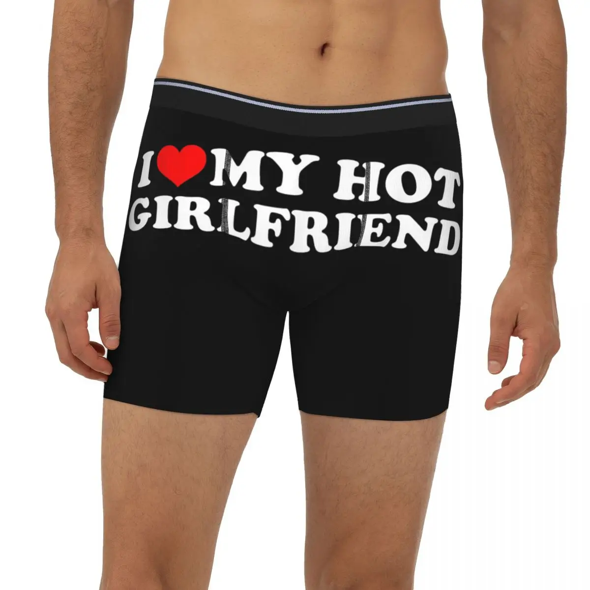 

I Love My Hot Girlfriend Long Boxer Underpants Short Male Panties Ventilate Underwear for Homme Man Boyfriend Gift