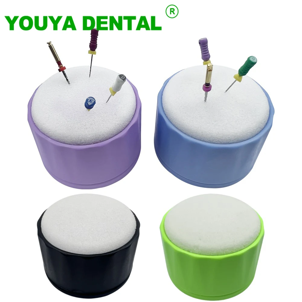 Dental Root Canal File Stand Endodontics File Drills Block Holder With Cleaning Sponge Dentist Tools Washing Box Dentistry Tools