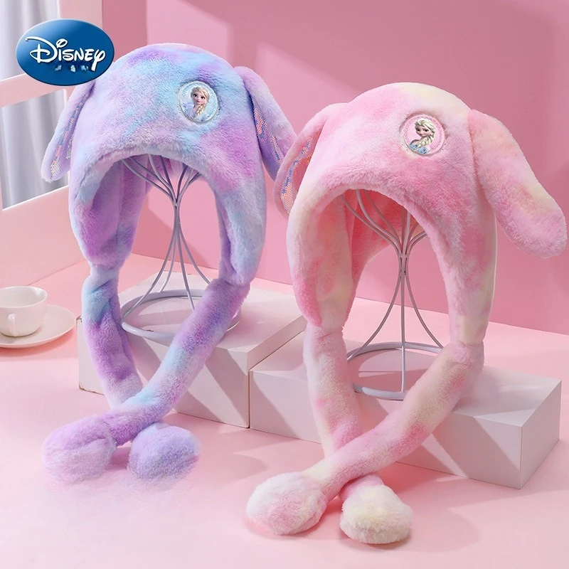 

Детская шапка Miniso Disney, милая зимняя шапка с кроличьими ушками Аиши для маленьких девочек, можно касать, шарф