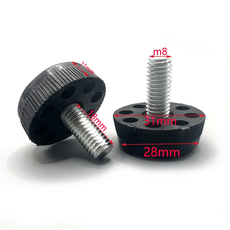 Adjustable M8 Leveling Feet 16 pcs with 20x20mm Square Tube Inserts for Tables Chairs Cabinets and Modular For Furniture Systems