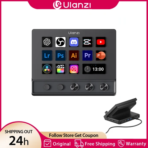 Ulanzi D200X 8 in 1 Stream Deck Keyboard 14 LCD Keys Stream Controler…