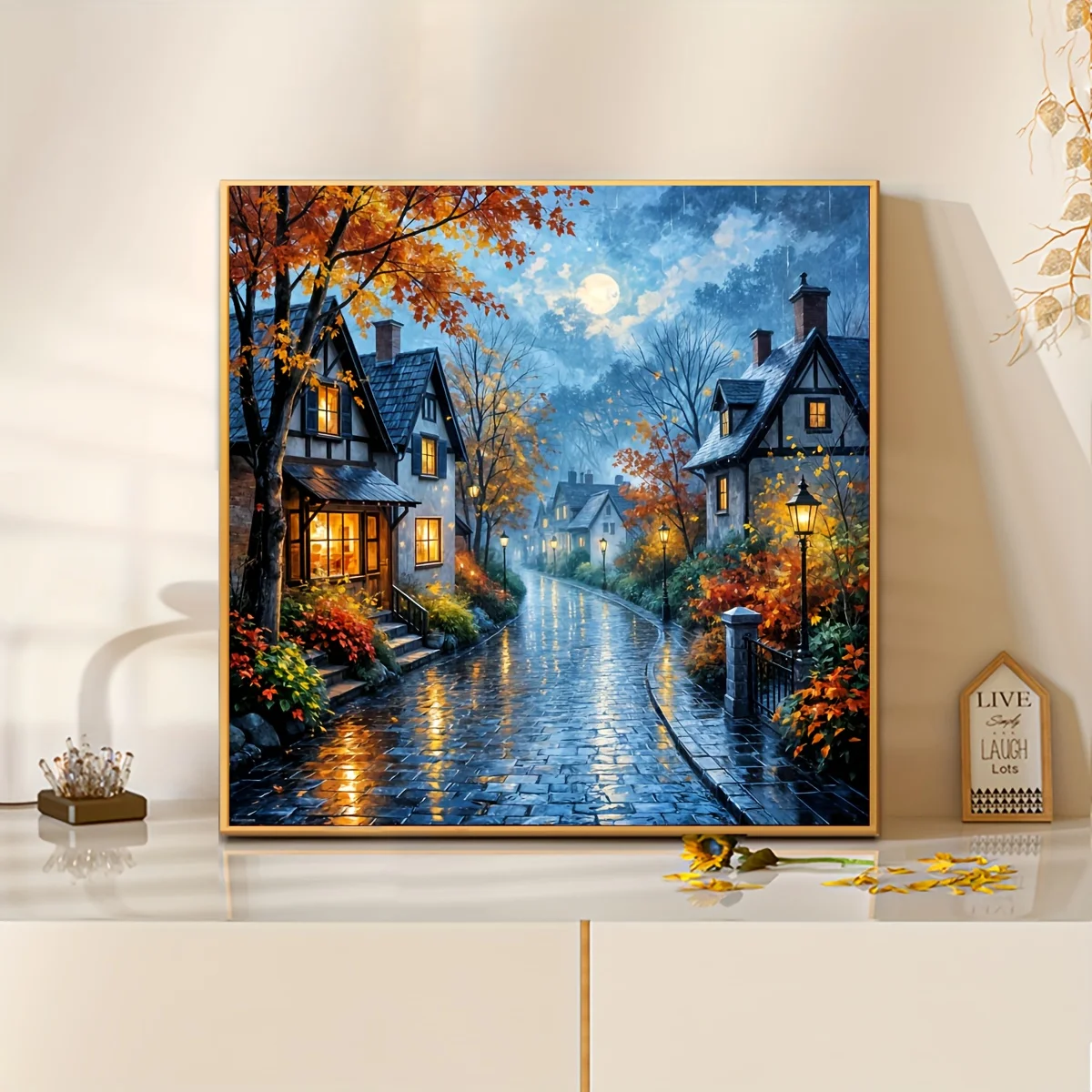 

Rainy Night Street View Jigsaw Puzzle 500/1024 PCS Holiday Stress Relieving Fun Games Home Decor Holiday Gifts