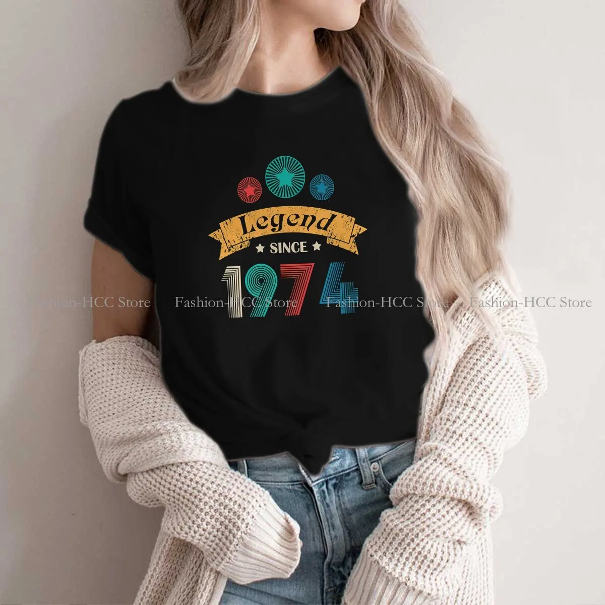 

Gift O Neck TShirt Since 1974 50th Birthday Basic Polyester T Shirt Woman's Clothes New Design