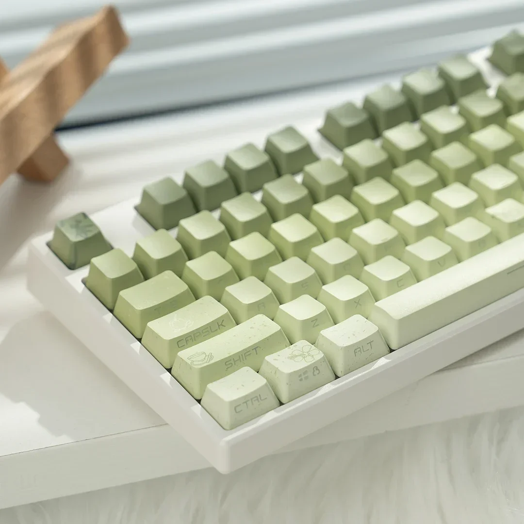 Matcha Green Side Engraved Transparent OEM Keycap 68 75 84 87 98