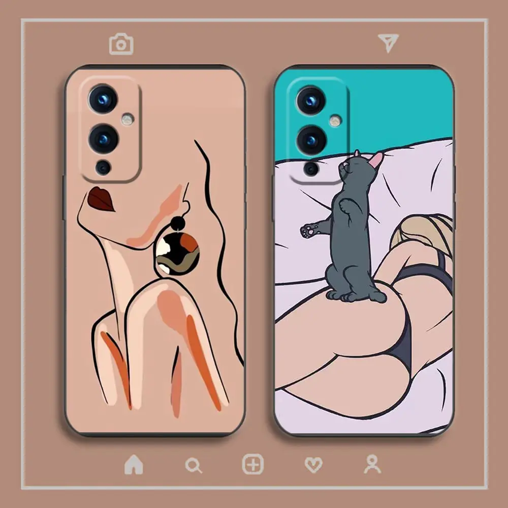 Funda Oneplus 9 Case For Oneplus 9 8 8T 7 7T 6 6T 5 5T NORD N100 N10 2 CE 5G Pro Phone Case Capa Para Sexy Fashion Figure Line