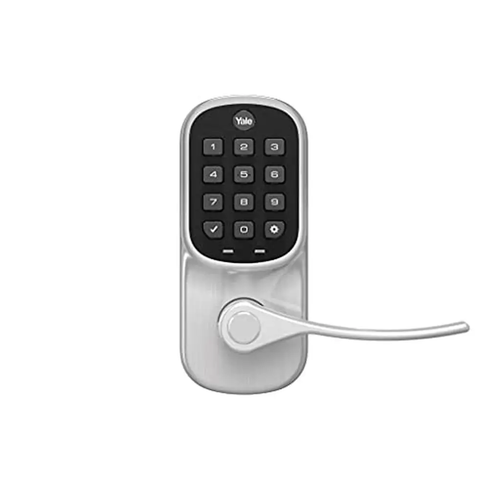 Smart Keypad Lever Lock with myQ Control Pin Code Management Easy Install Touchscreen 2 Finishes Key-Free Battery Backup Yale