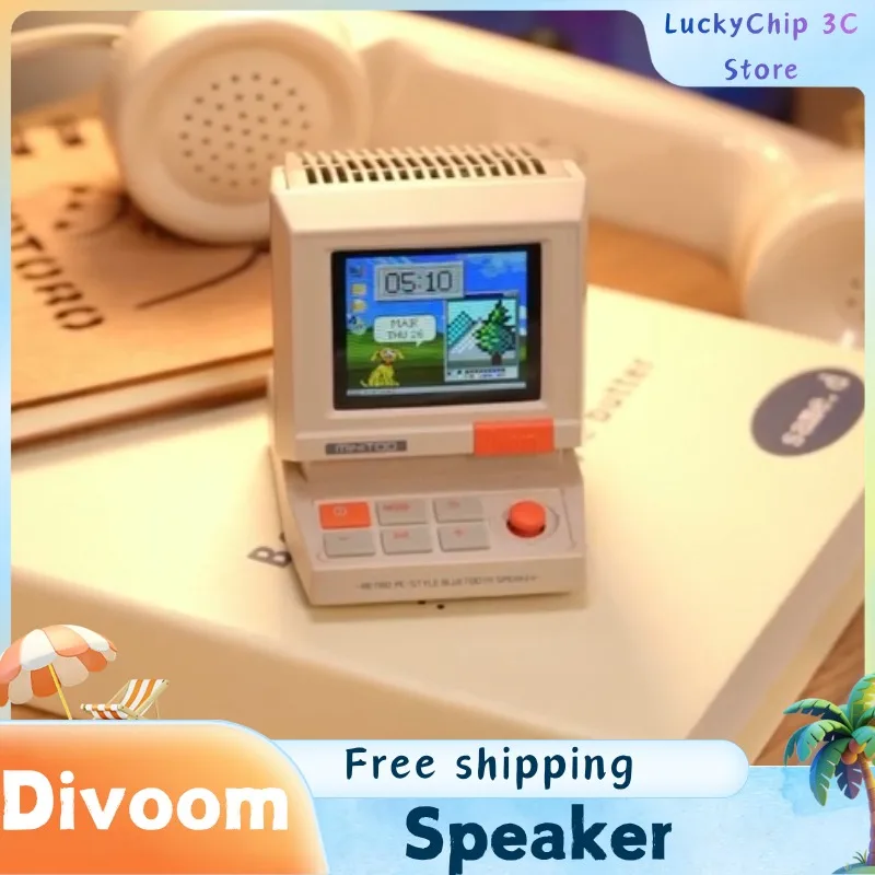 

Divoom Ditoo MiniToo Ретро Bluetooth-колонка - Портативная музыкальная колонка с пиксельным дисплеем в стиле DIY-компьютера, идеальный подарок