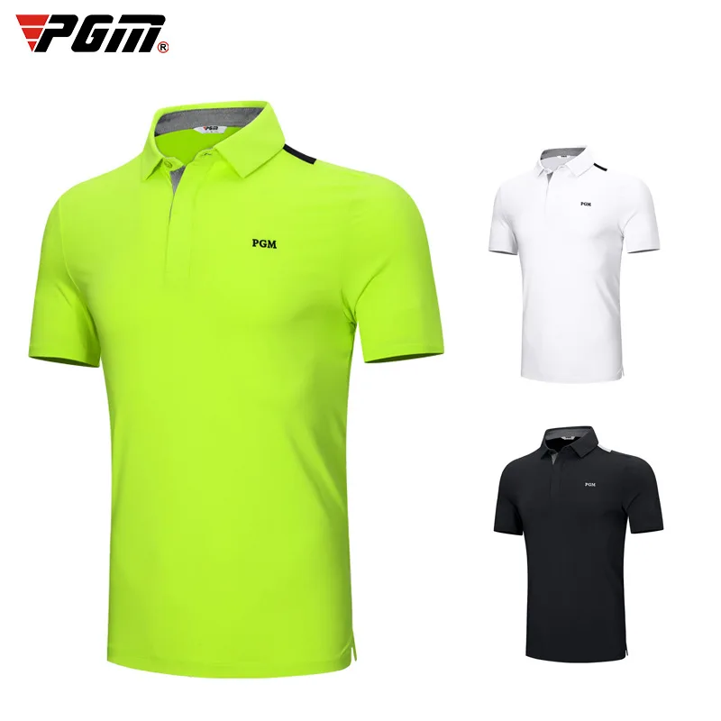 

PGM Golf T Shirt Men'S Shirts Summer Short Sleeved Tops Men Breathable Elastic Uniforms Golf Clothing Size M-XXL YF392