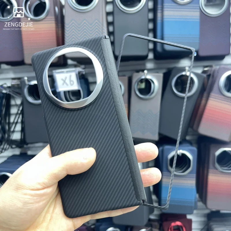 Para Huawei Mate X6 X5 carcasa magnética fibra de aramida cubierta trasera a prueba de golpes un juego