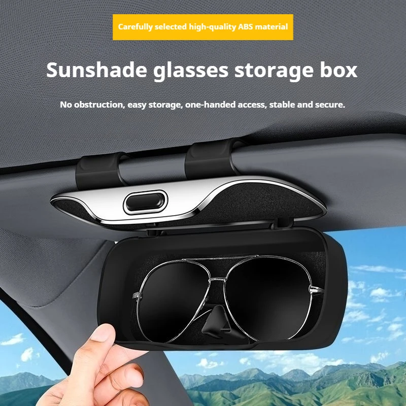 

Car eyeglass case Interior sunshade back clip-type eyeglass case Button-type switch multi functional eyeglass case