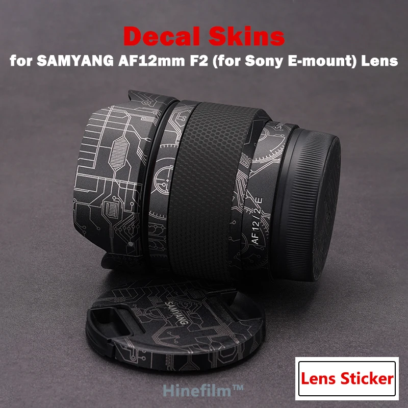 Hinefilm Skin for Samyang AF12 F2 Sony mount Lens Skin for Samyang 12mm F2.0 Lens Sticker 12 f2 Lens Wrap Cover AF12F2 Skin