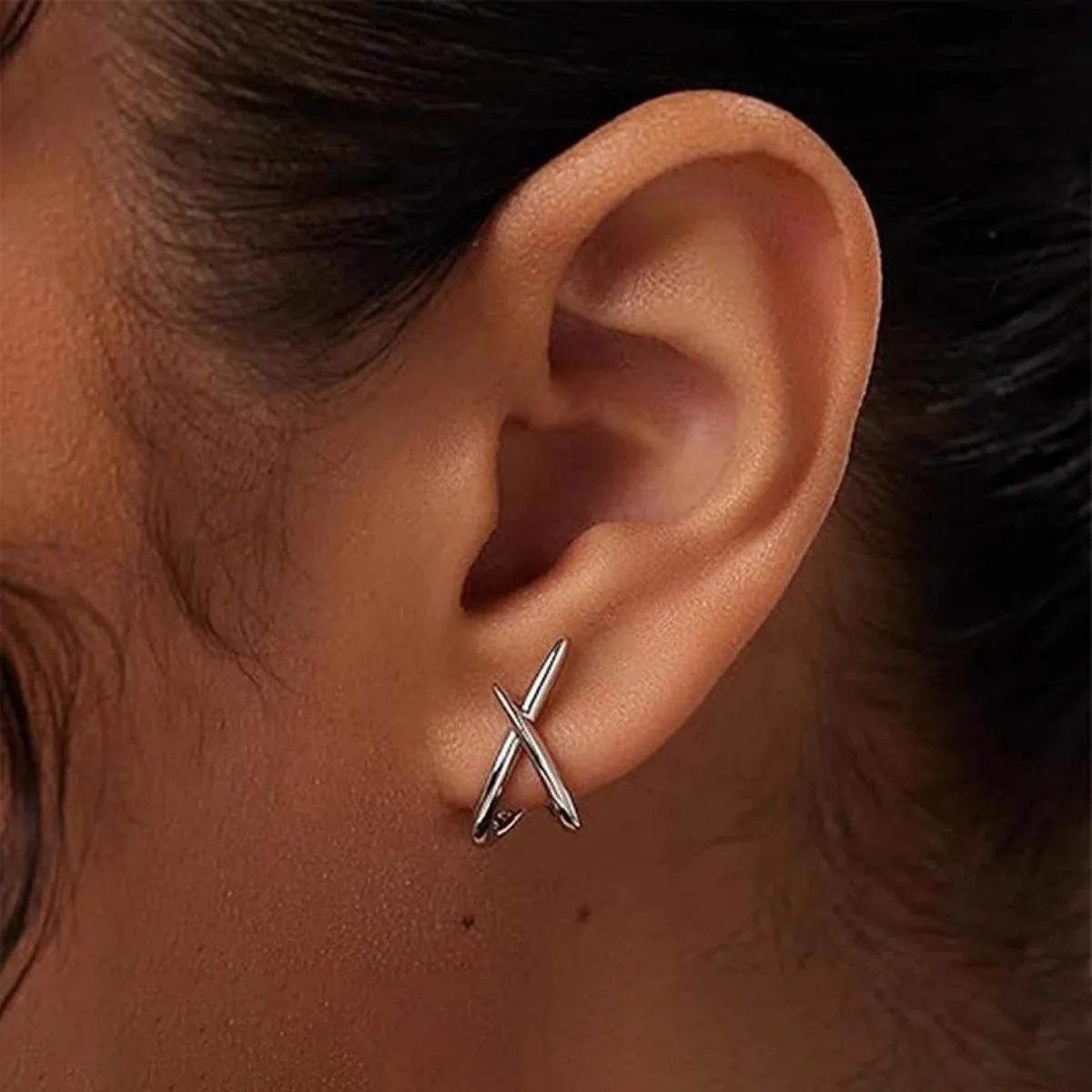 

925 sterling silver Trendy Cross Stud Earrings For Women Creative Fashion Jewelry Party Gifts