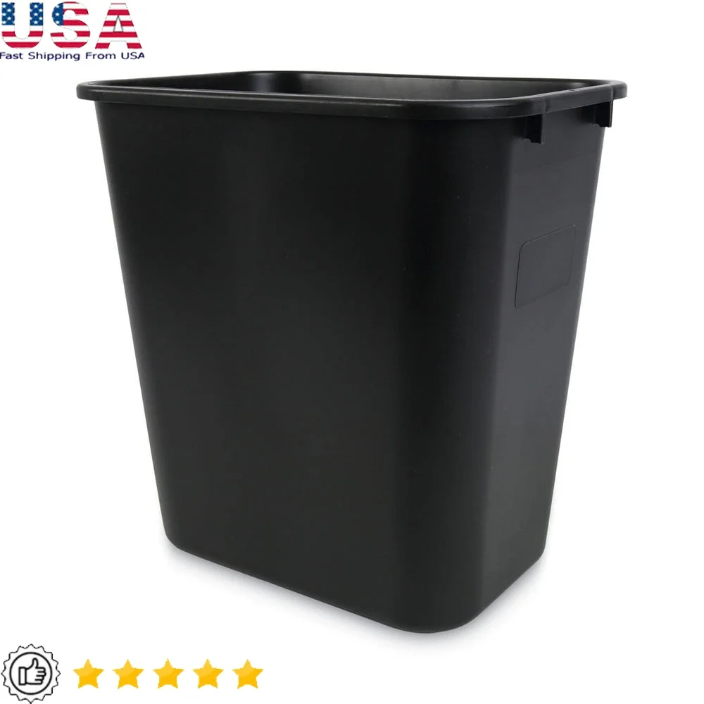Cesta de basura Rectangular de lado suave, cubo de basura de plástico Flexible, contenedor de basura para interiores y exteriores de perfil bajo, compartimento individual