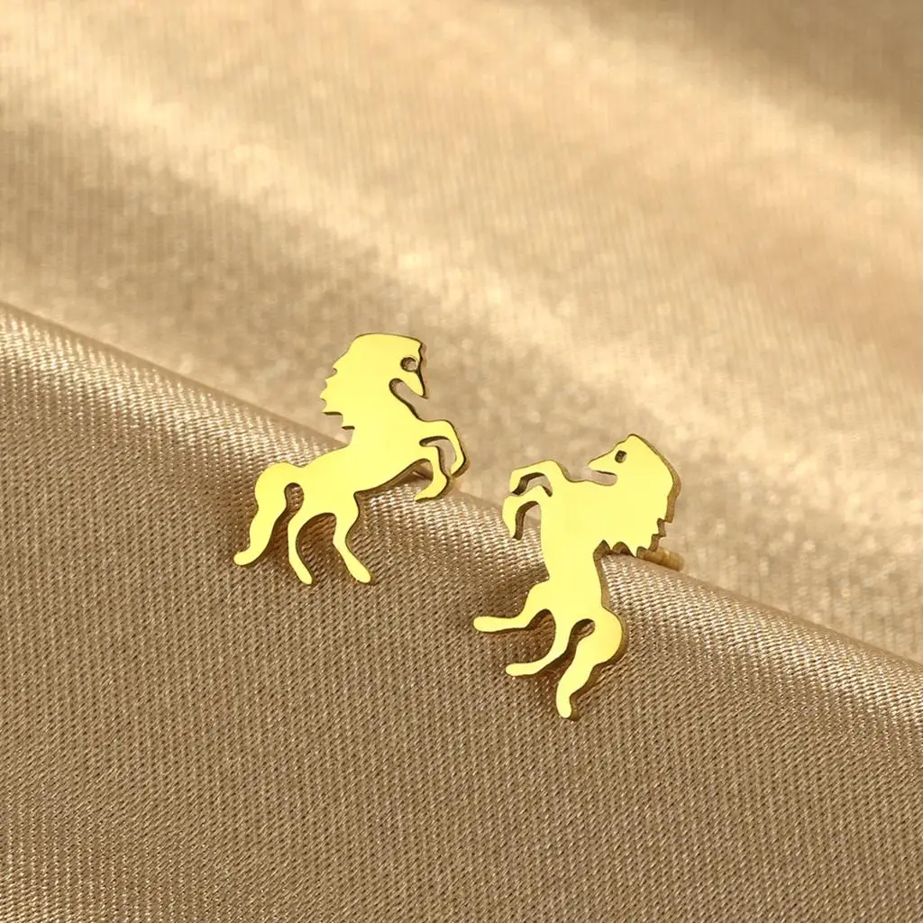 Cxwind Simple Laser Engraving Fashion Stainless Steel Earrings Horse  cut earrings, Study Earrings, earrings Birthday Gift
