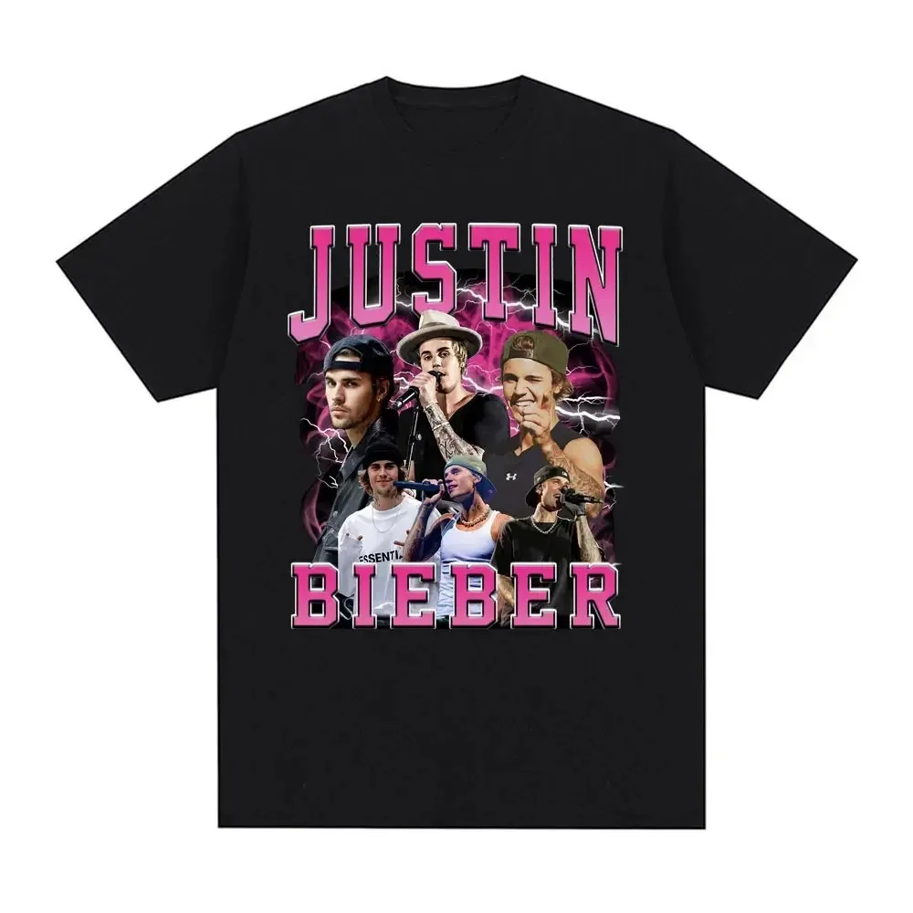 Prince du Pop Justin Bieber graphique T-shirts hommes femmes Vintage Hip Hop Pop musique rue T-shirt décontracté surdimensionné T-shirt