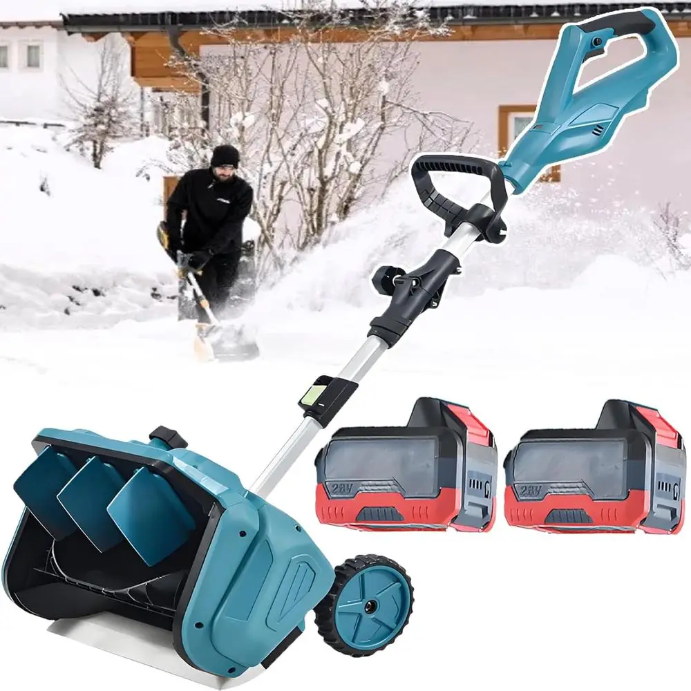 

20cm Deep Electric Snow Shovel - 40.7cm Wide, 1000W Snow Blower with 1 or 2 Batteries for DIY Snow Removal