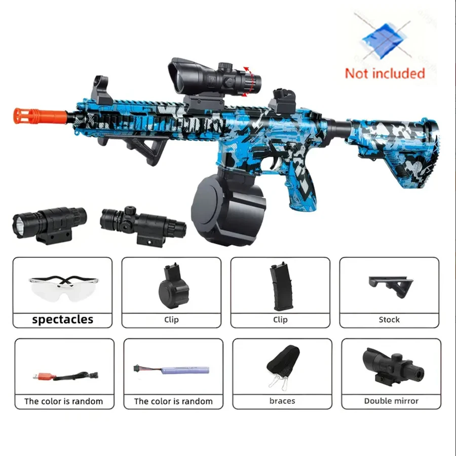 قاذف كرة جل M4 كهربائي عالي السرعة 7.4 فولت، لعبة مجمعة للغاية، مناسبة جدًا للترفيه في الهواء الطلق