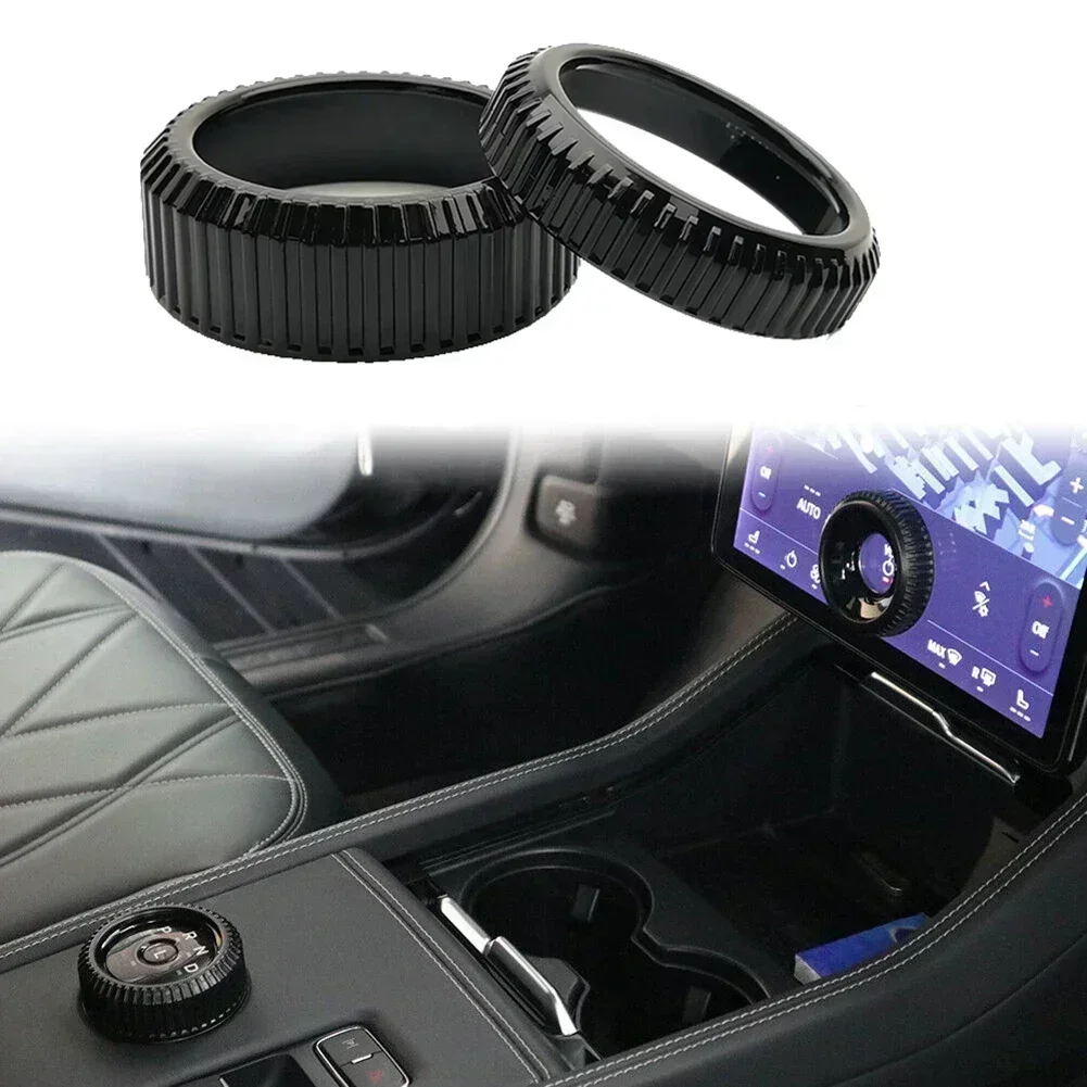 2× Volume Control Knob Shift Knob Metal Cover Sets For Mustang Mach E 2021-2023 Inner Decorative Button Knob Cover