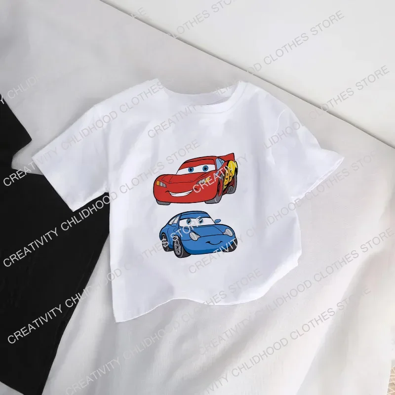 Auto bambini t-shirt Disney Lightning McQueen Anime Cartoons Kid Tee Shirts Kawaii top abbigliamento Casual Boy Girl manica corta