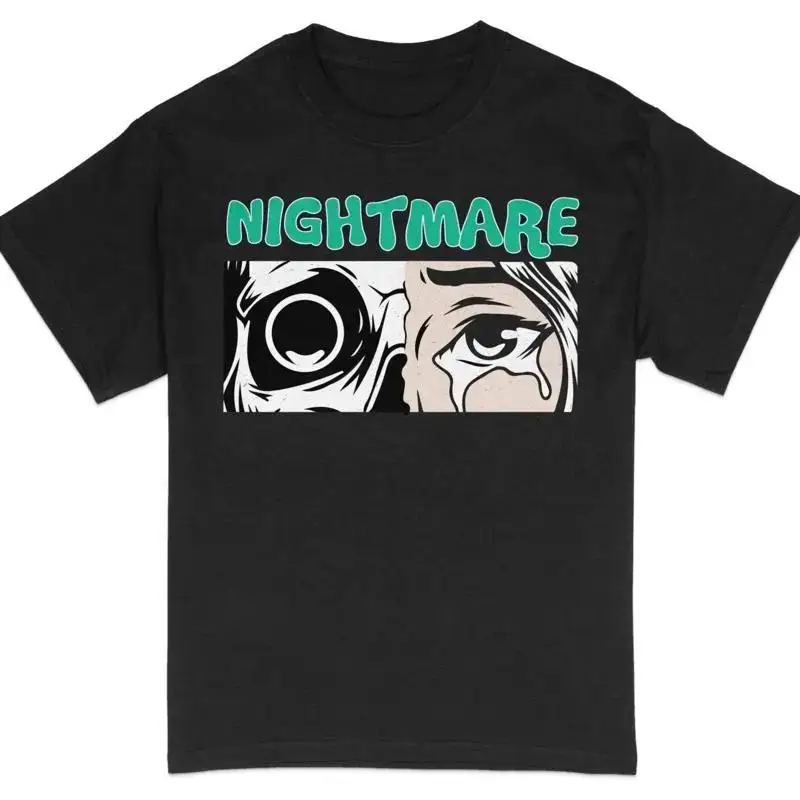 T shirt with Bold NIGHTMARE Print Trendy Horror Casual 28