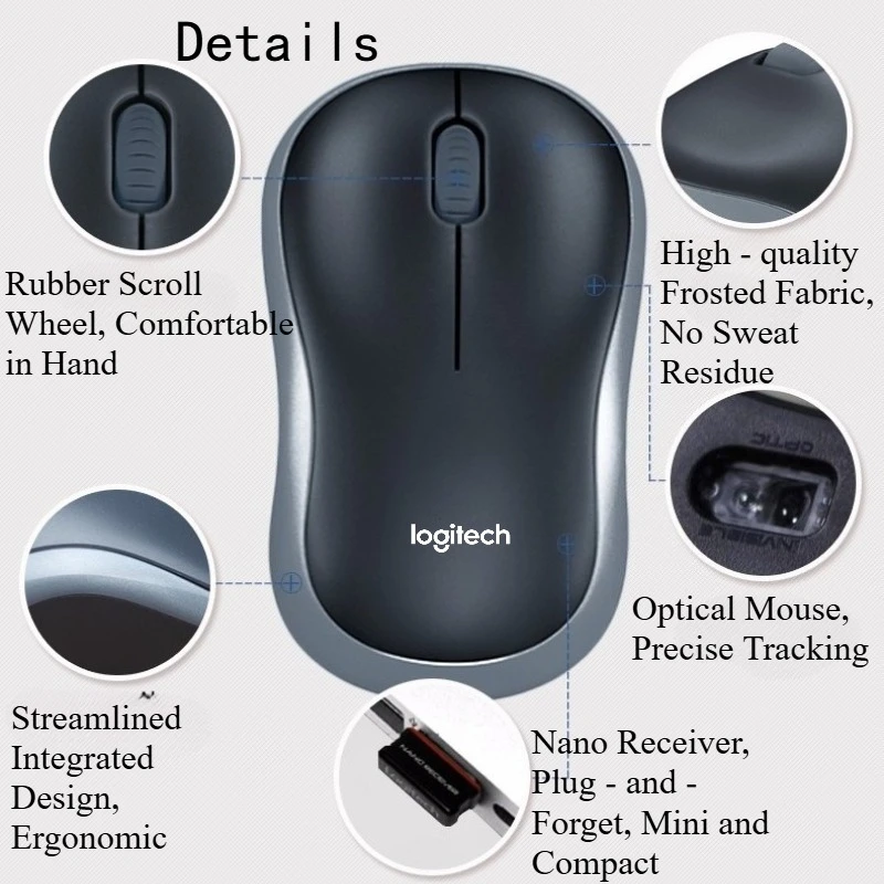 سماعة رأس سلكية من لوجيتك H110 مع ميكروفون وماوس لاسلكي M185 - مجموعة صوتية مريحة وتحكم دقيق.