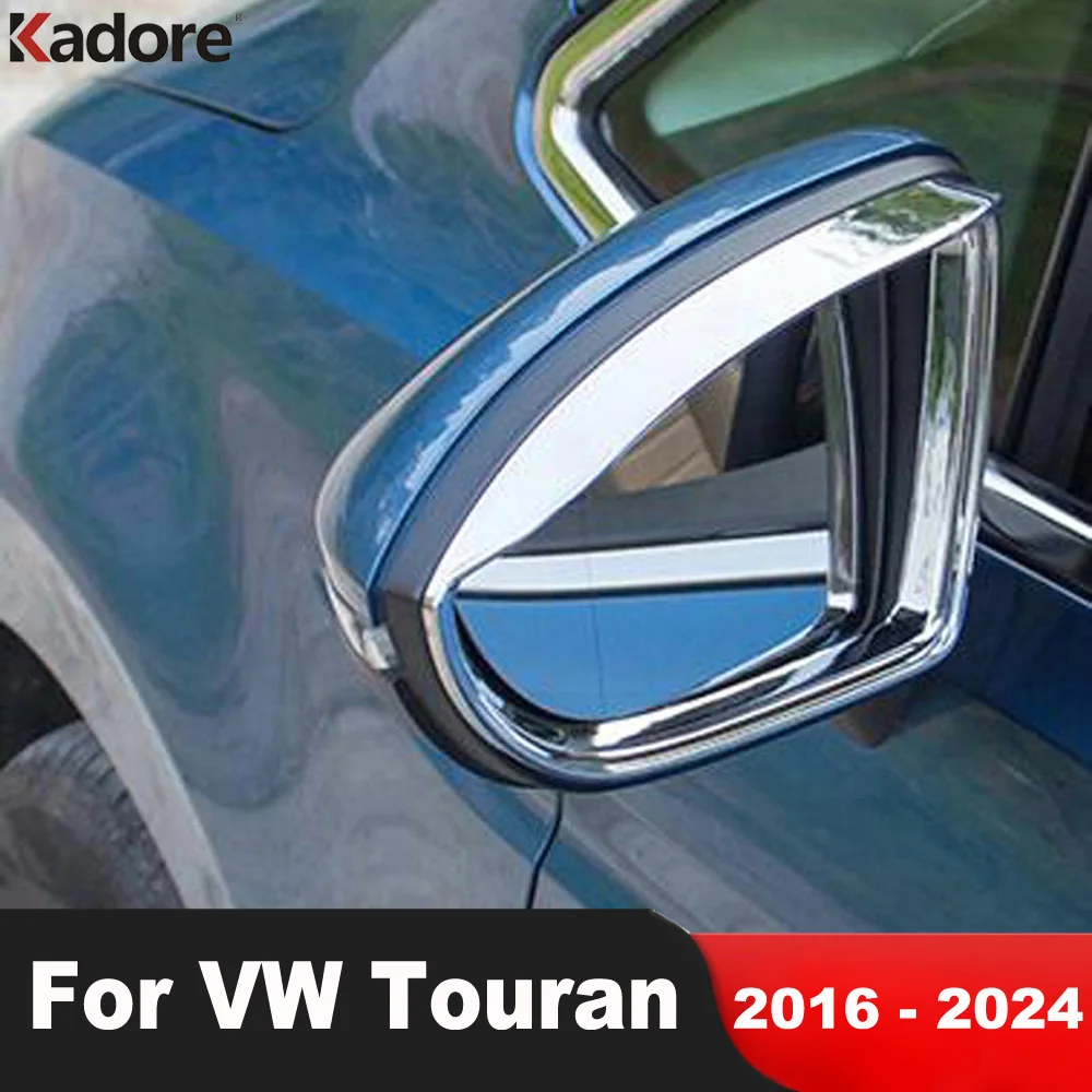 Per Volkswagen VW Touran 2016-2022 2023 2024 Chrome Specchietto retrovisore per auto Sopracciglio Scudo antipioggia Visiera parasole Copertura Trim Accessori