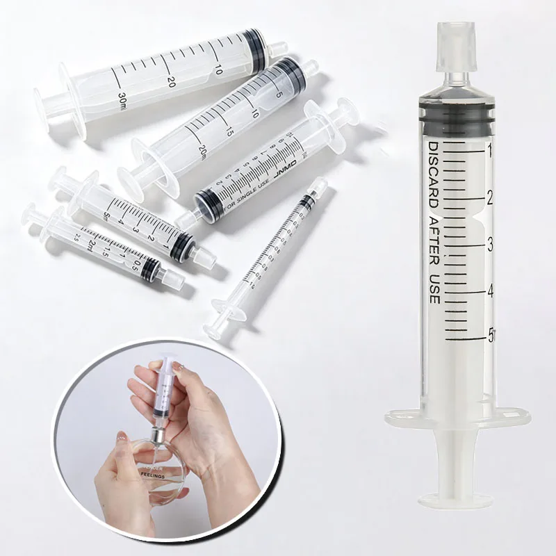 20/30/50pcs 1-50ml Perfume Injection Pump Plastic Syringe Spray Liquid Bottling Straight Draw Cosmetic Packaging Dispensing Tool
