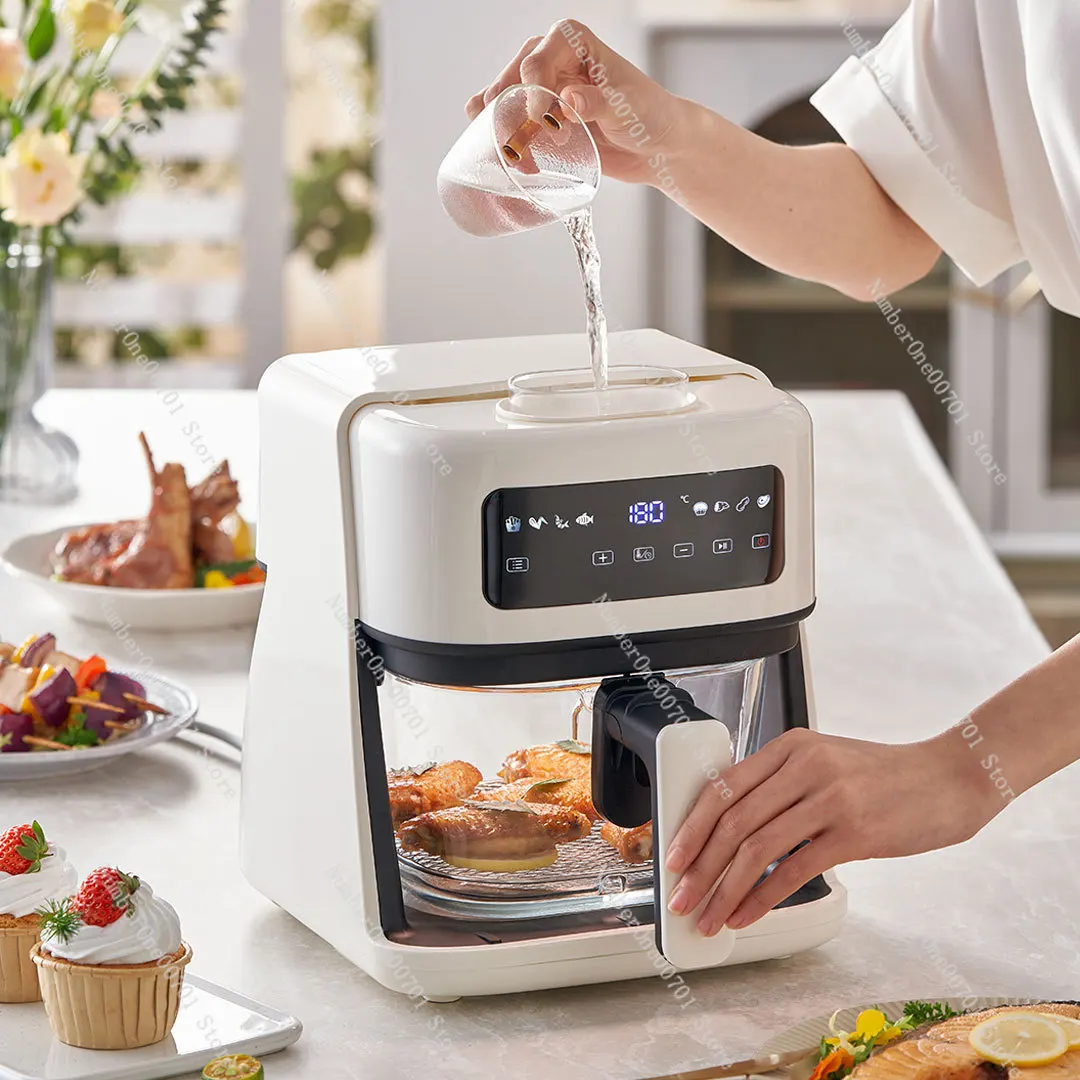 Visible Spray Air Fryer Intelligent Electric Oven All-In-One Humidified Oil-Free Cooking Machine With Removable Fry Basket