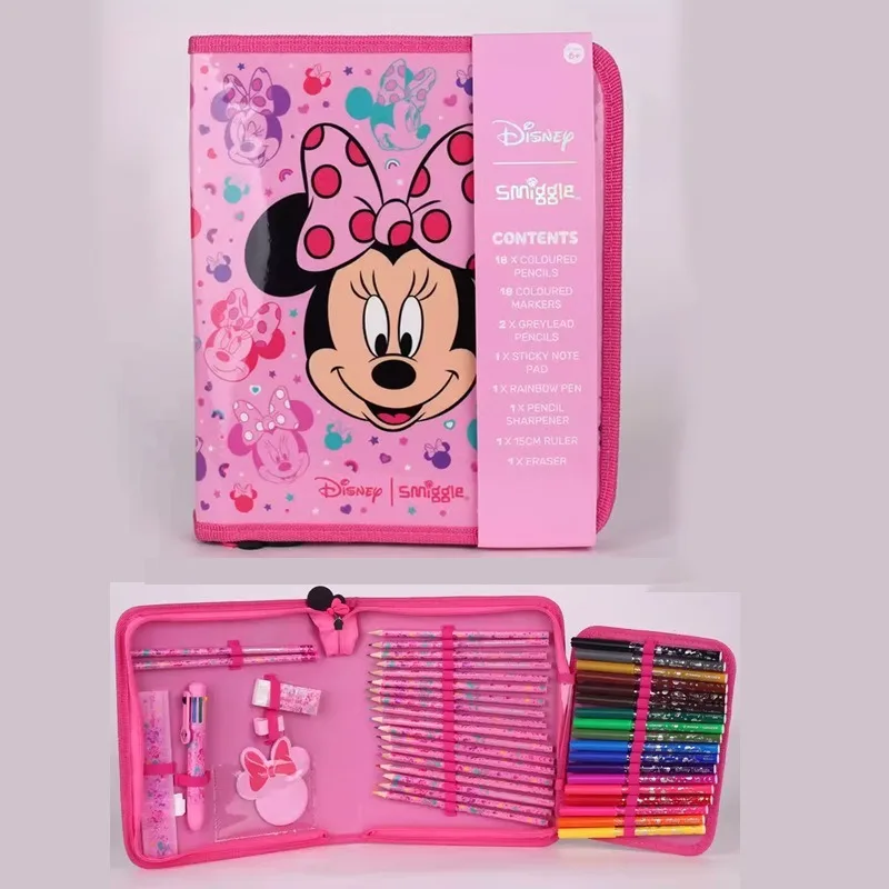 Oryginalna Australia Smiggle Disney Minnie Girls tornister studencki artykuły papiernicze piórnik torba na lunch podwójny plecak na ramię prezent