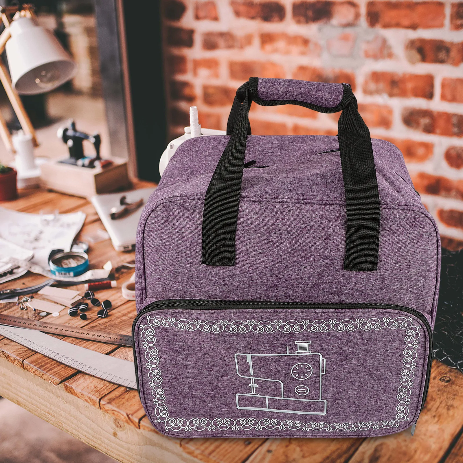 

Sewing Machine Storage Bag Oxford Cloth Heavy Duty Portable Tote with Sturdy Handle Large Capacity Wide Opening for Travel