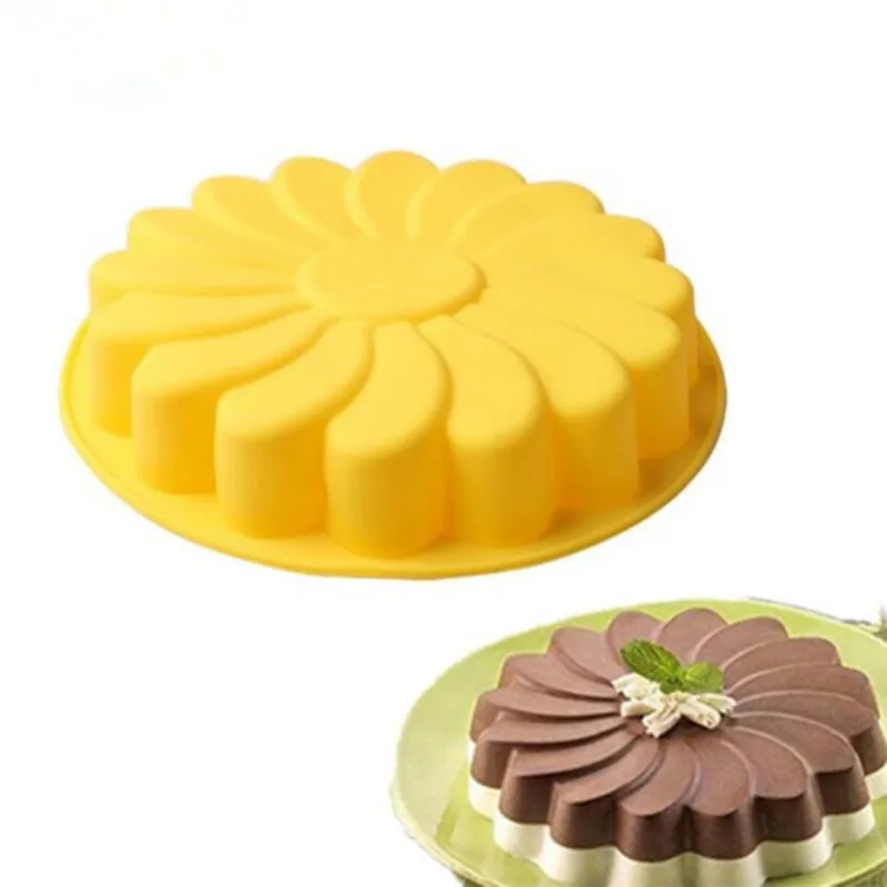 Flower Silicone Bread Mold, Non-Stick Silicone Sunflower Cake Pan Molds 3D Bread Pastry Mould Pizza Pan Tray DIY mold