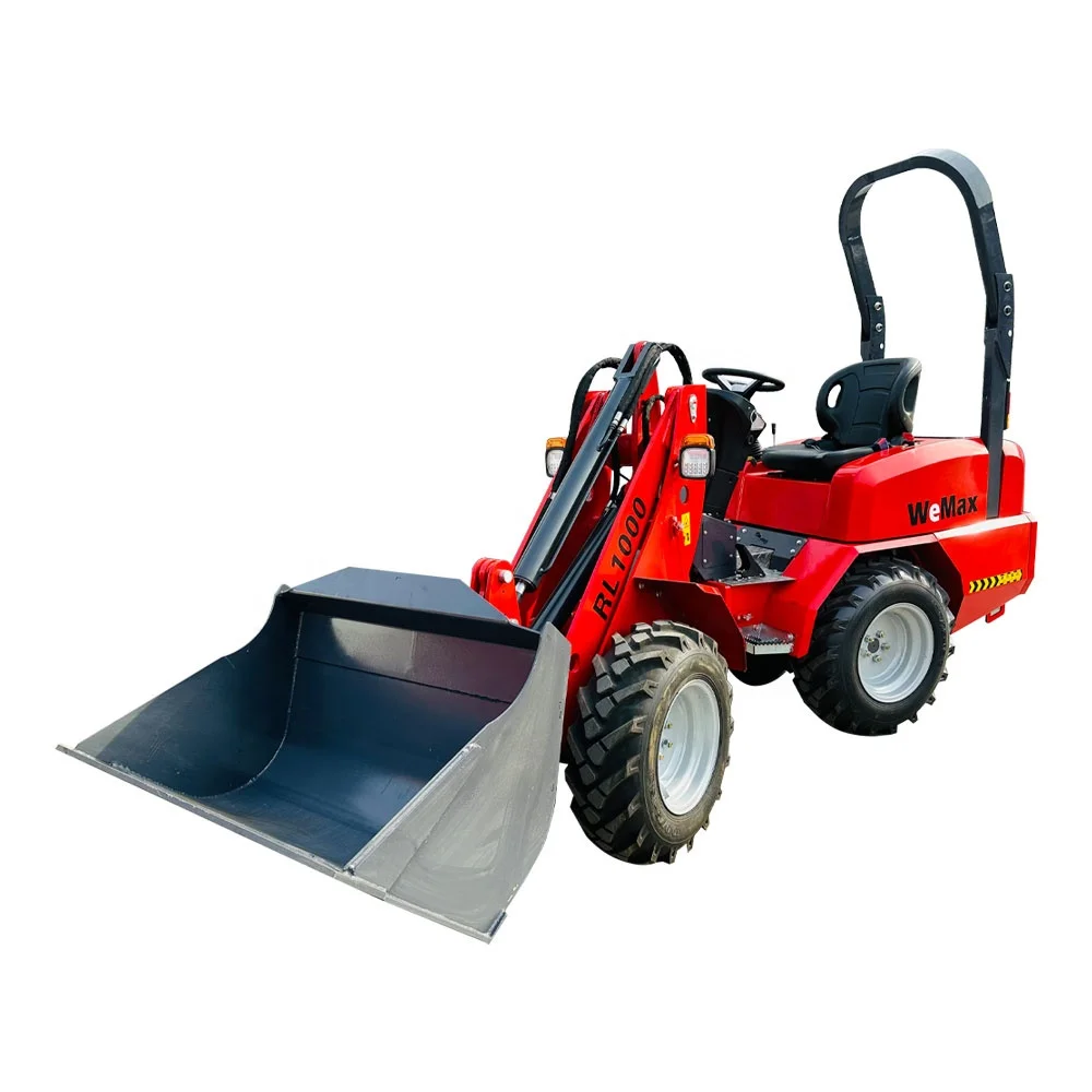 Rima Construction Machine 1000 kg Loading Mini Small Skid Steer Wheel Front Mini Loader