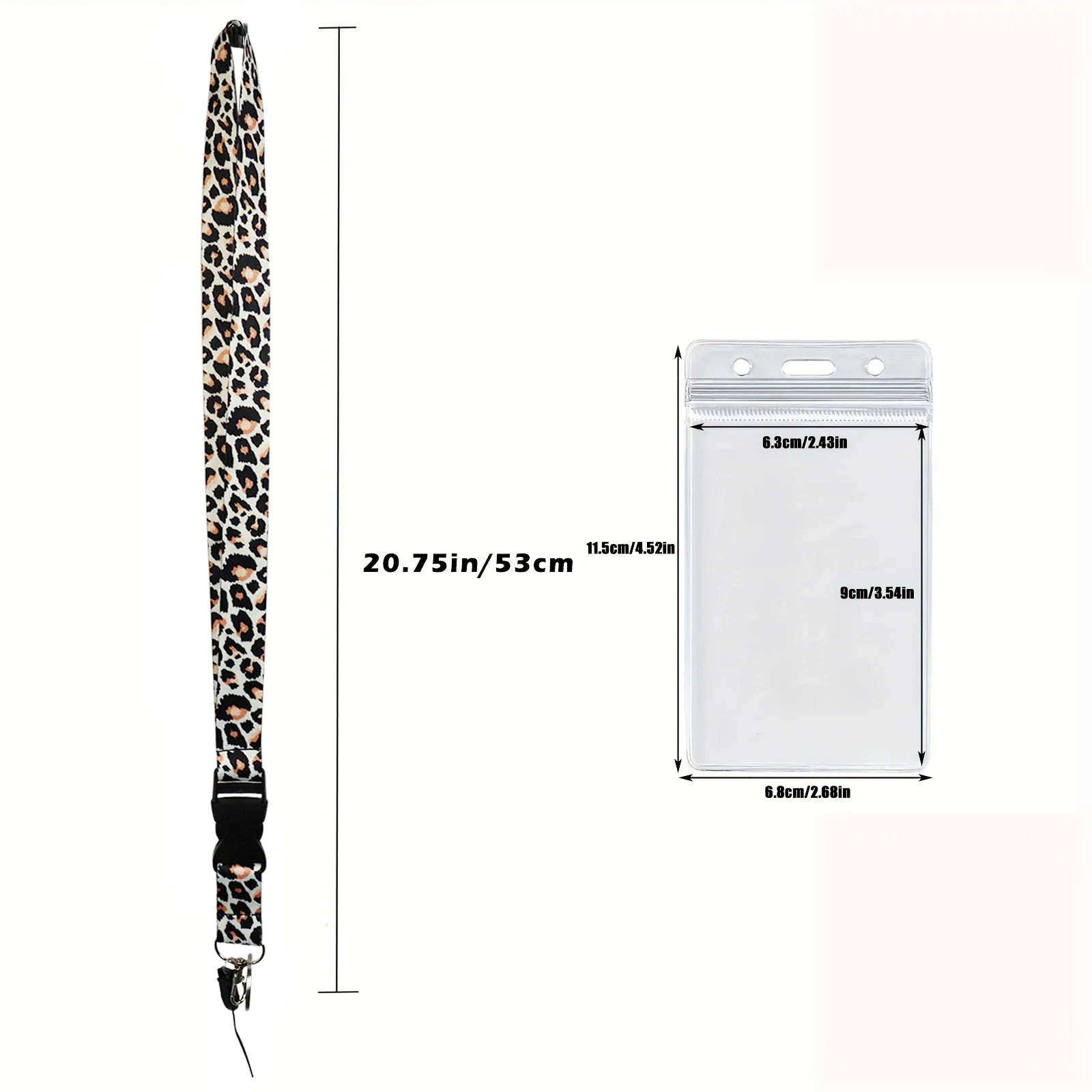 Mobile Phone Lanyard Fashion Brown Leopard Buckle Neck Strap Keychain Lanyard for ID Card Holder Keys Keychain Cell Phone Strap