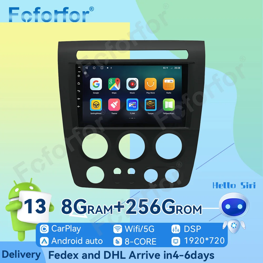 Android13คาร์เพลย์ไร้สาย256G สำหรับ H3ฮัมเมอร์2005-2010รถยนต์สเตอริโออัตโนมัติ GPS นำทางเครื่องเล่นมัลติมีเดียส่วนหัวไวไฟ