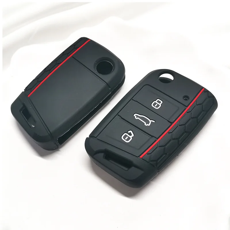 

3 Button Flip Key Silicone Cover Fit for VW GOLF 7 MK7 SKODA SEAT 2014 2015 2016 FOB HULL OCTAVIA COMBI LEON IBIZA CUPTRA Case