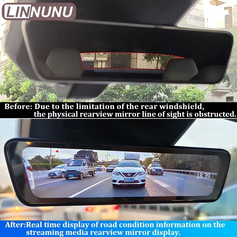 LINNUNU for Zeekr 001 X 009 8.2'' car Stream Media Mirror Dashcam