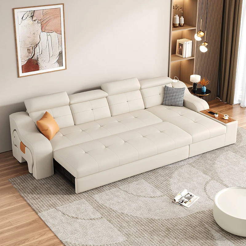 Multi functional sofa bed, foldable dual-purpose small living room, 2023 new storage and charging creative sofa