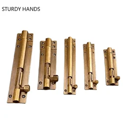 2/3/4 /5 Inch Brass Door Latch Home Hardware Cabinet Gate Safety Door Bolt Tower Window Catch Locks Solid Sliding Latch Hasp
