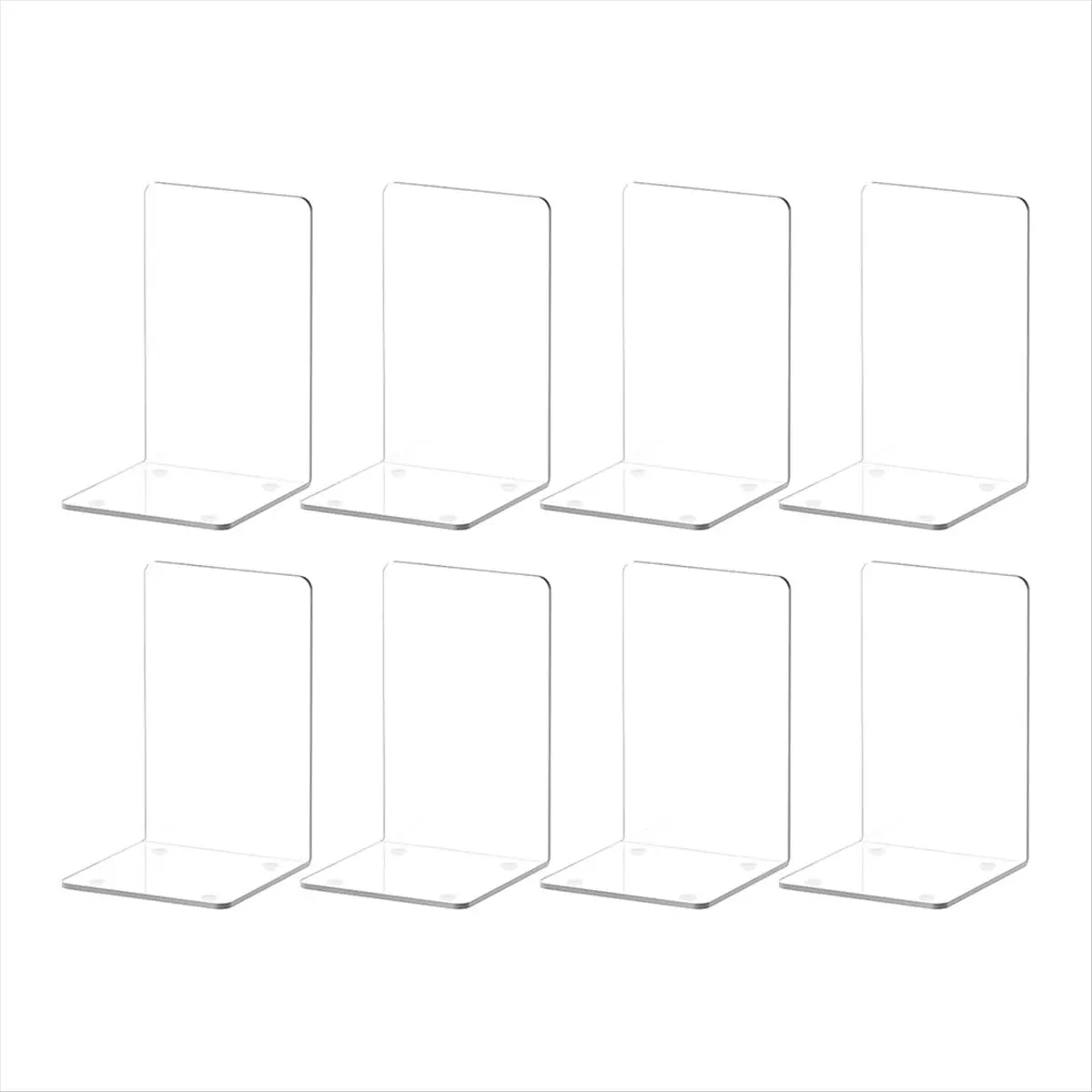 Promotion L-Shaped Transparent Acrylic Bookends Stand Bookshelf Desktop Decorative Storage Rack Bookend Book Holder