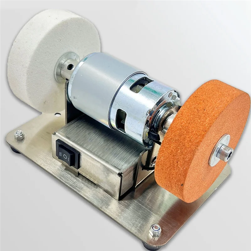 

ALIM-EU Plug,100W Double Grinder Machine Grinder Motor Mini Coarse And Fine Polishing Electric Grinding Wheel Grindig Stone