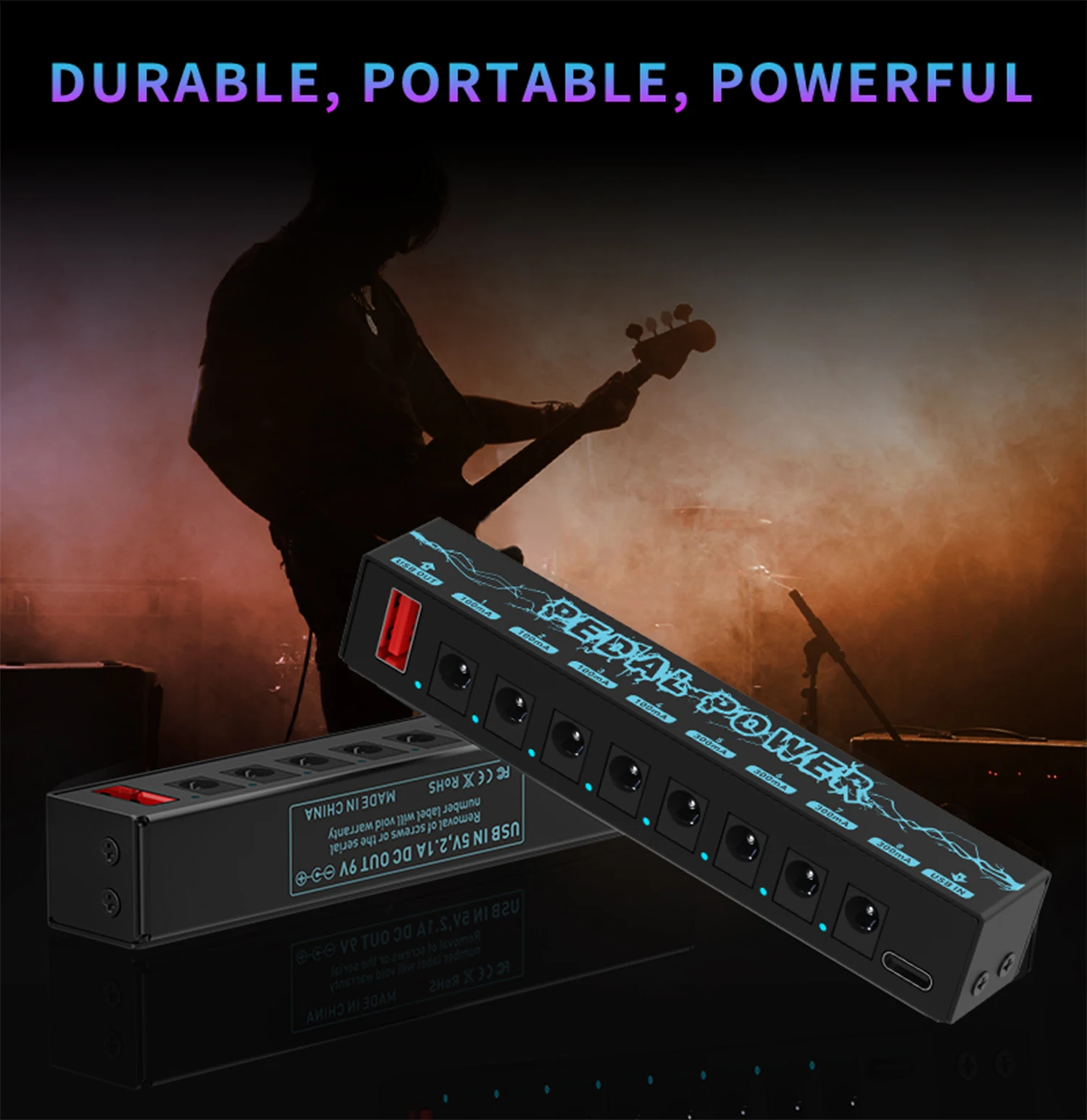 9V isolated pedal power supply Type C input  Guitar Pedal Power For Guitar Effector  8 Isolated DC Output Isolated