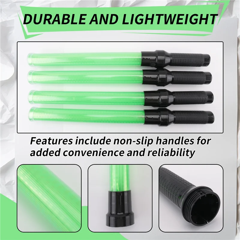 A19F-4Pack عصا المرور 54 سنتيمتر Led عصا التحكم في المرور عصا إضاءة السلامة مع 2 وسائط وامض عصا إشارة الهواء مارشالينج