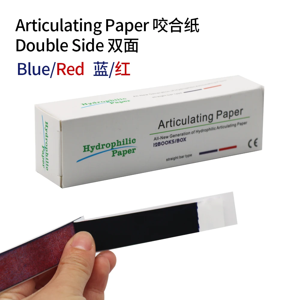 12Books/Box Dental Articulating Paper Dentist Lab Products Double-sided Bite Strips