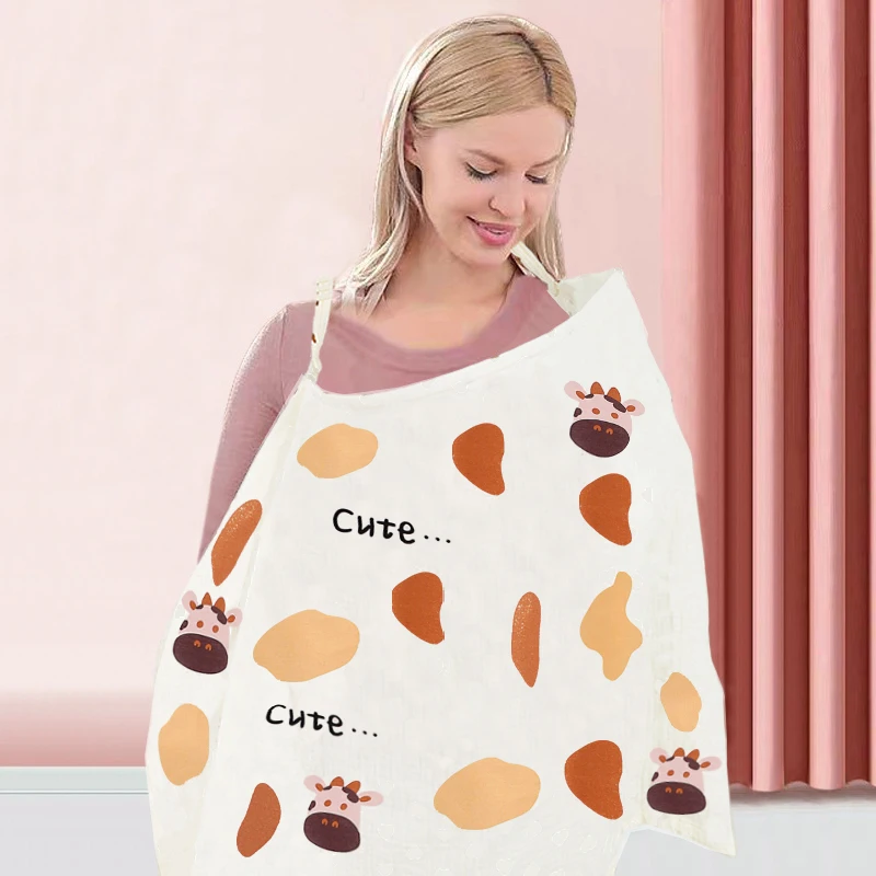 

Portable Anti Light Out Nursing Gown, Nursing Gown Cloak;Printed Fabric Multifunctional Nursing and Modesty Apron Nursing Gown