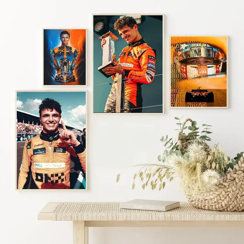 لاندو نوريس الفورمولا 1 F1 سباق الفائز المشارك طباعة غرفة المعيشة المنزلي غرفة نوم بار مطعم مقهى الفن قماش اللوحة #4