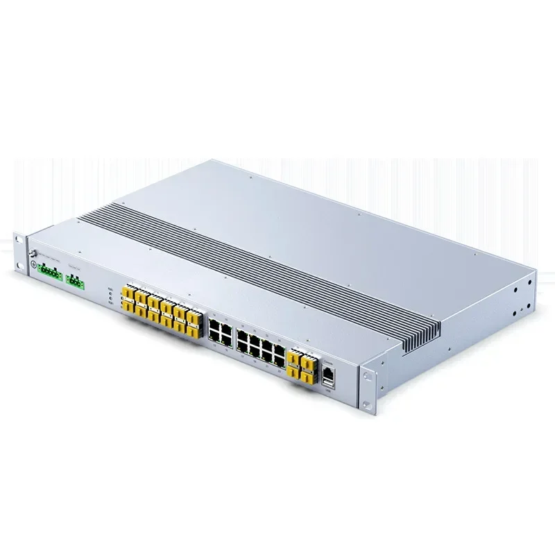 Domestic chip industrial grade switch Gigabit 16 optical 12 electric ring network management type, rack type