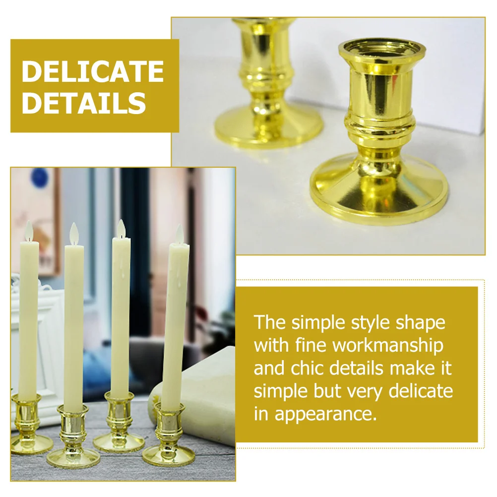 

Abs Golden Electronic Stands Decorative Candlestick Holder For Home Cafe Bar Decor Desktop Decoration Craft