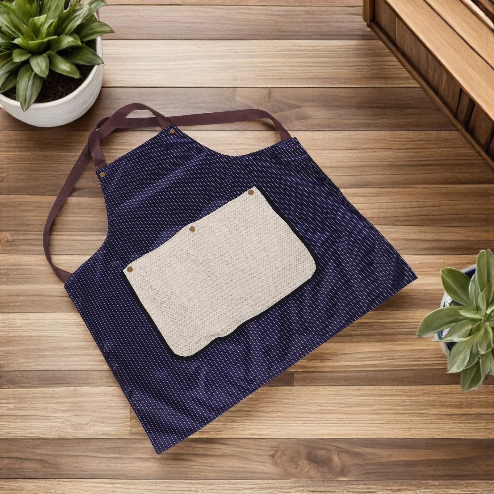 

Large Pocket Waterproof Apron for Women Long Heavy Duty Kitchen Cleaning Apron Thickened Polyester Oil Resistant Baking Bbq Use