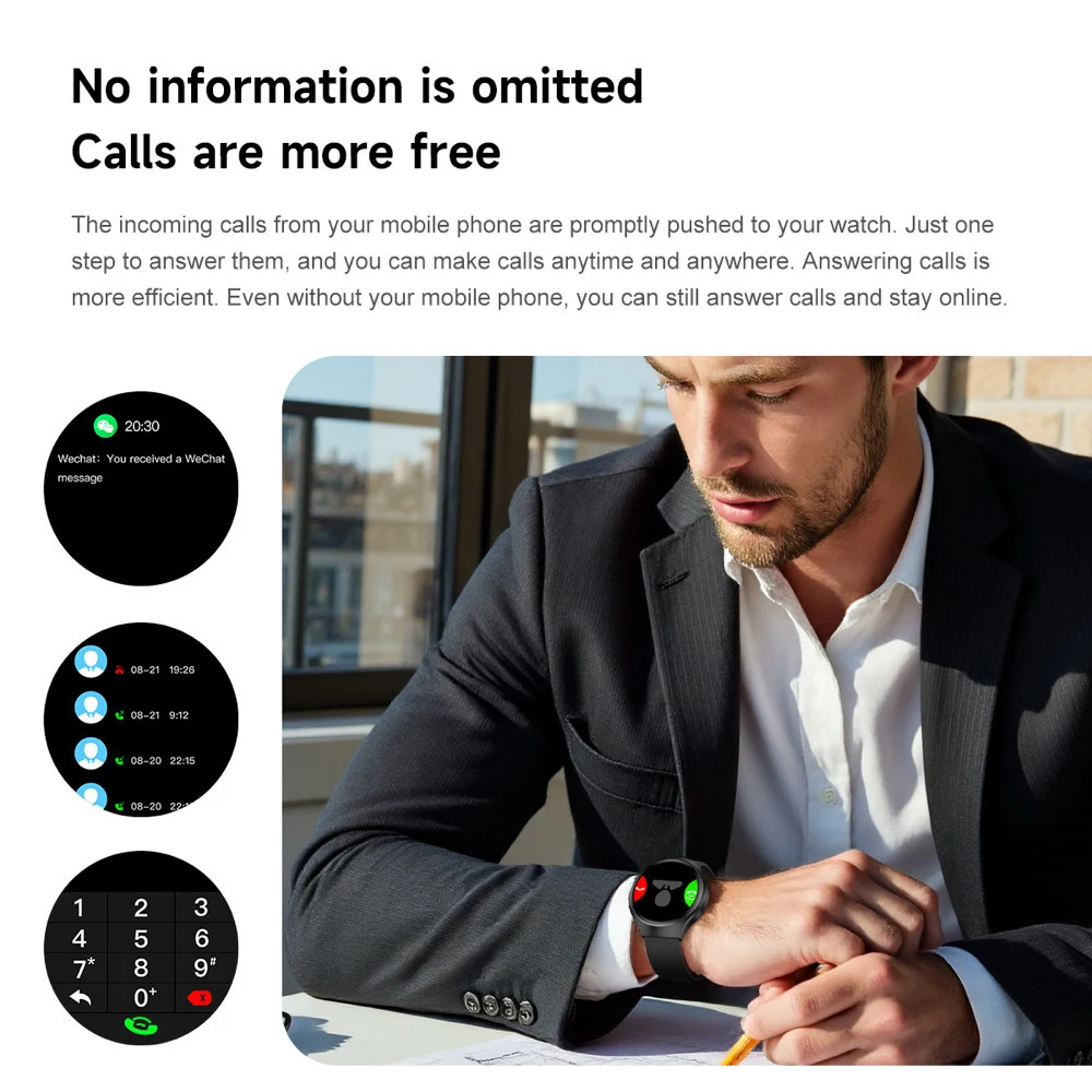 البوصلة مقاوم للماء بلوتوث دعوة Smartwatch SOS التنفس ضوء لفتة التحكم باللمس الرياضة ساعة ذكية معدل ضربات القلب الموسيقى